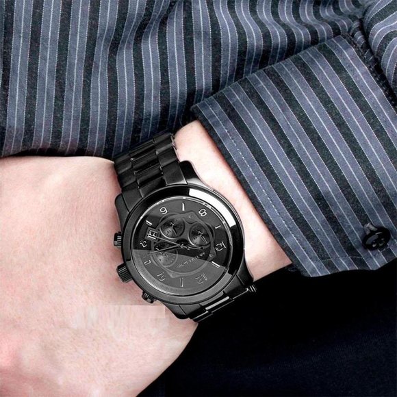 Michael Kors Oversized Runway Black Tone Watch - Picture 3 of 11